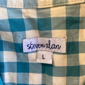 Steven Alan Blue and White Checkered Button Down Shirt